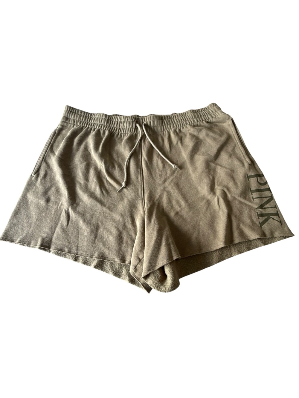 PINK Victoria's Secret Beige Taupe Drawstring Athletic Shorts